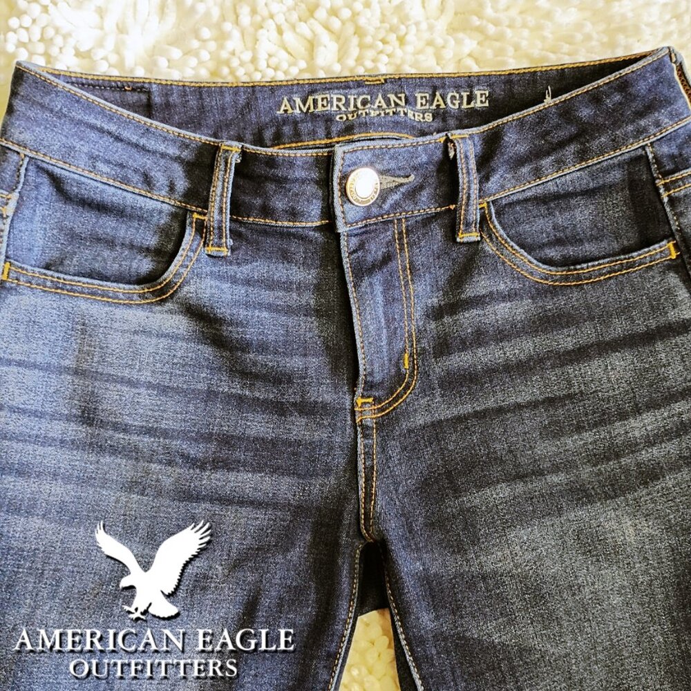 American Eagle Super Stretch X4 Jegging Womens Sz 4 Regular Blue Denim Skinny